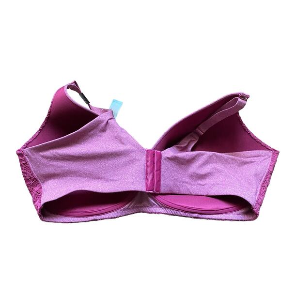 Torrid Curve Dream Wire-Free Plunge 360 Back Smoothing Burgundy Lace Bra NEW - Picture 3 of 8